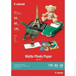 Canon Photo Paper Matte MP-101 29.7x42cm A3 40 listova foto papir za ispis fotografije Mat 170gsm ISO93 0.22mm 40 sheets MP101A3 (BS7981A008AA)