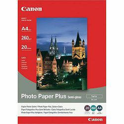Canon Photo Paper Plus Semi-gloss SG-201 21x29.7cm 20 listova foto papir za ispis fotografije Satin 260gsm ISO91 A4 20 sheets SG201A4 (BS1686B021AA)