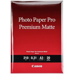 Canon Photo Paper Pro Premium Matte PM-101 21x29.7cm A4 20 listova foto papir za ispis fotografije Smooth matte 210gsm ISO92 0.31mm 20 sheets PM101A4 (BS8657B005AA)