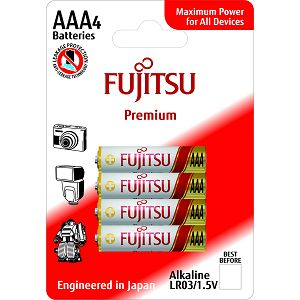 Fujitsu 4x LR03 alkalne baterije LR03(4B)FP alkaline batteries Premium Series