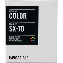 Impossible Color Instant Film for Polaroid SX-70 Cameras (White Frame, 8 Exposures) SX 70 Color (2783)