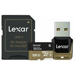 Lexar microSDXC 128GB 1800x 270MB/s UHS-II USB 3.0 Reader + adapter memorijska kartica sa adapterom LSDMI128CRBEU1800R