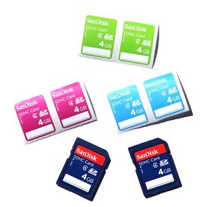 SanDisk SDHC 4GB 15MB/s Class 4 Speed 2-Pack with labels  SDSDB2L-004G-B35 memorijska kartica