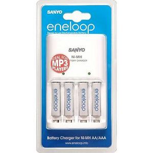 Sanyo Eneloop MQN04-E-4-4UTG punjač + 4xAAA punjive baterije ready to use